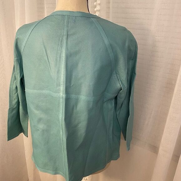 J’Envie New York perforated blue 100% leather jacket - Picture 5 of 7